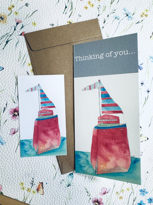 Thinking of you greeting card & matching bookmark