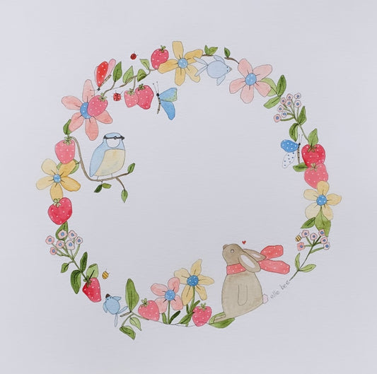 "Summer wreath" original watercolour