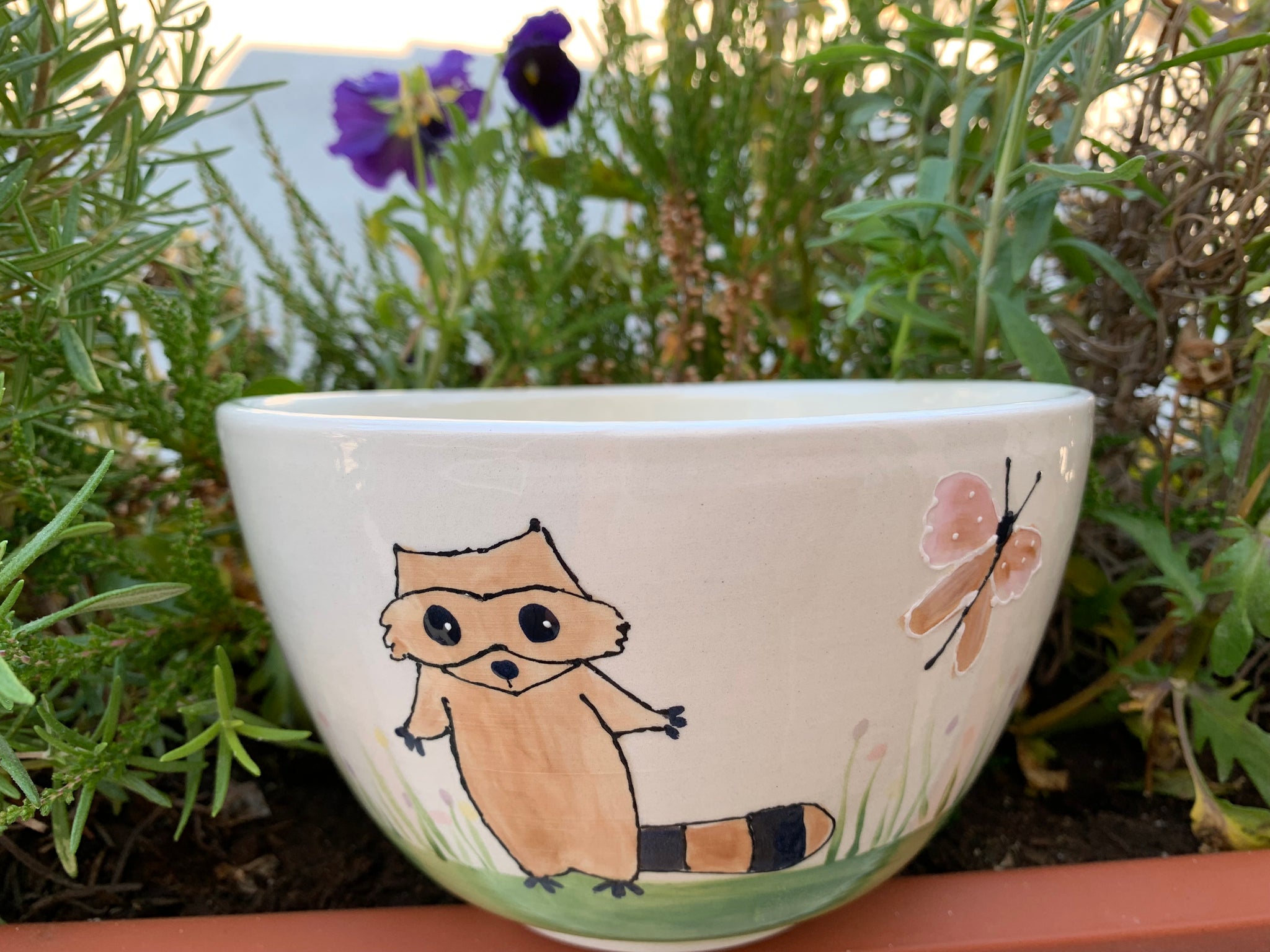 “Busted racoon” Extra large cereal bowl