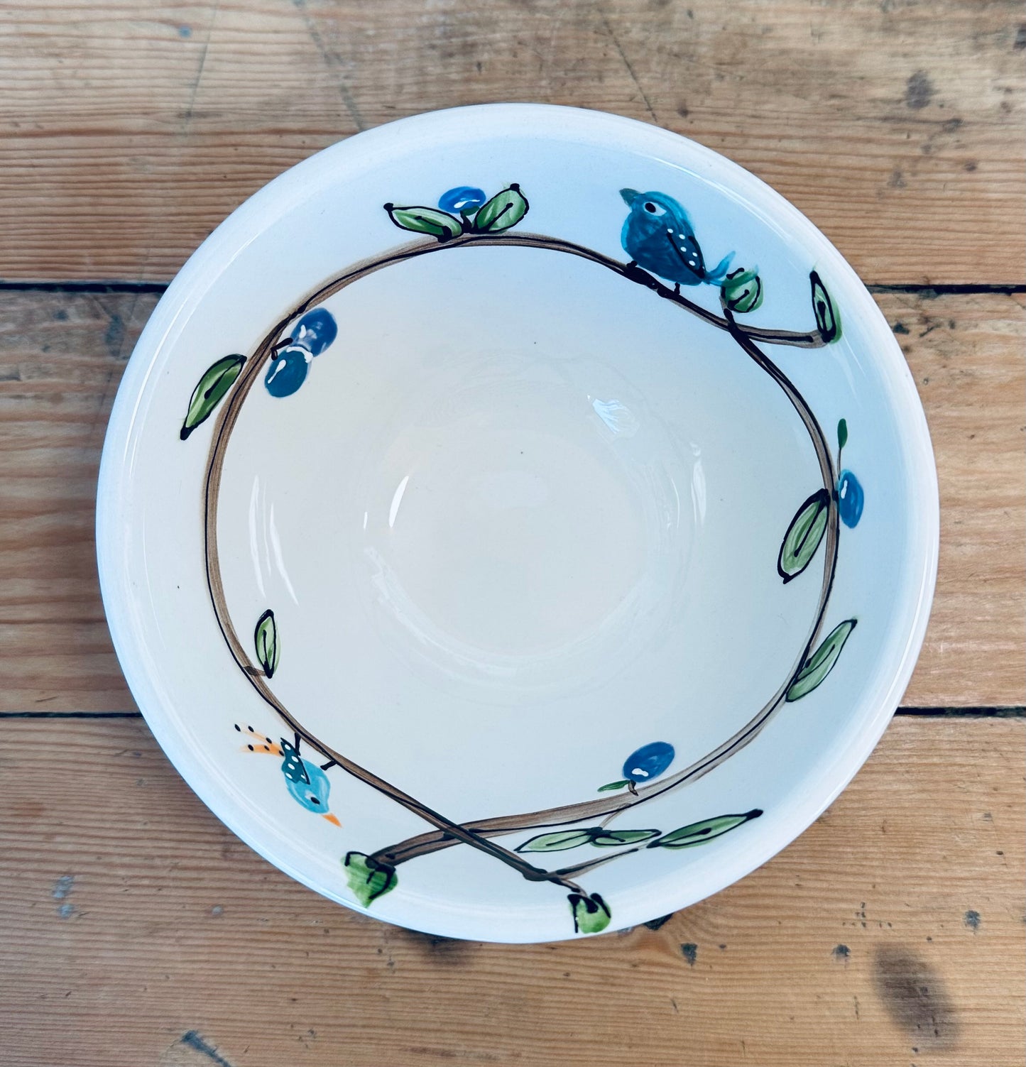 Bluebirds on a branch dip / snack bowl