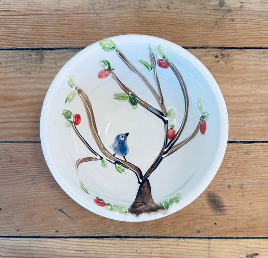 Bluebird in the Apple tree dip / snack bowl