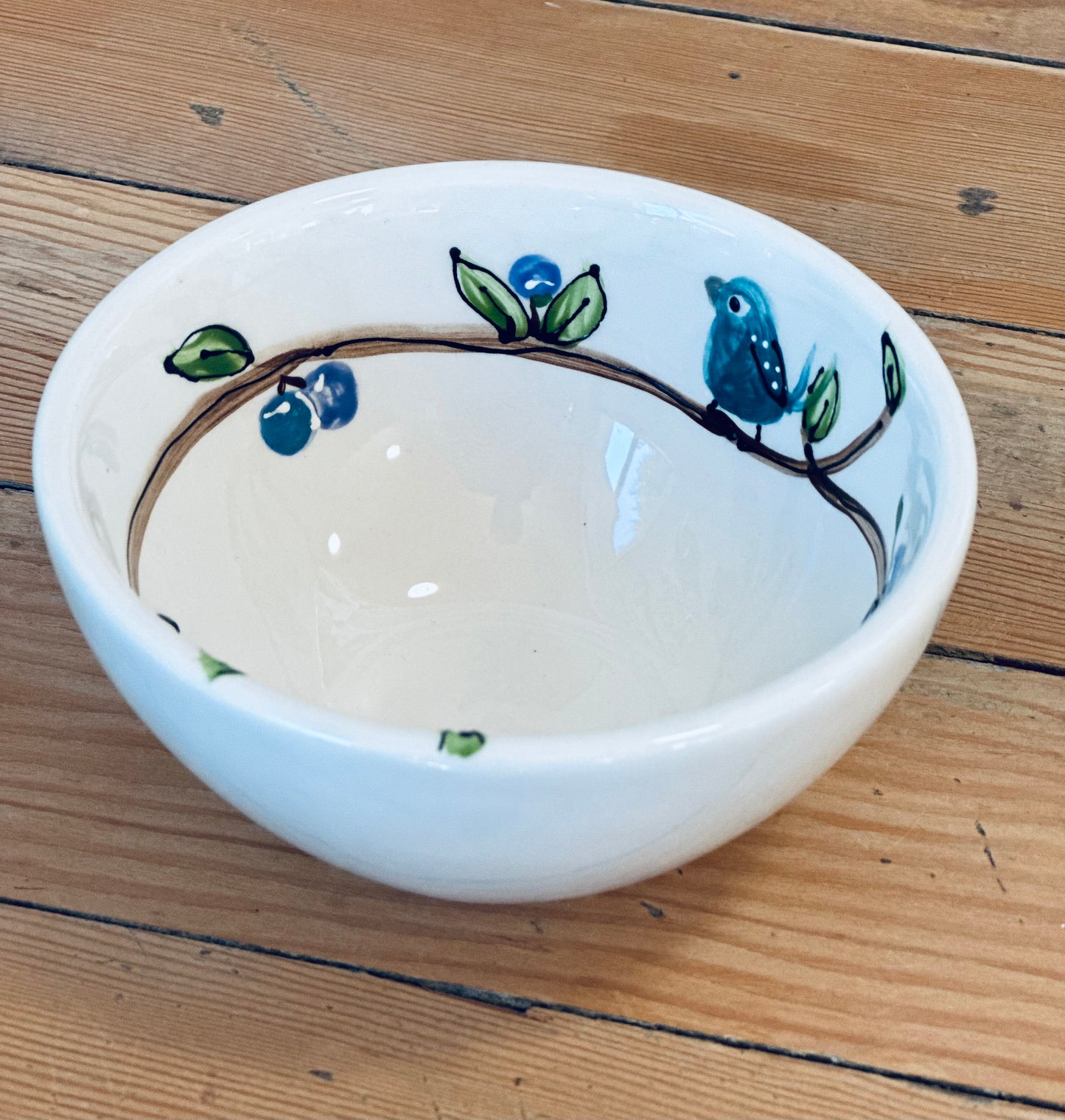 Bluebirds on a branch dip / snack bowl