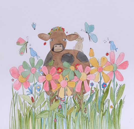 “Daisy’s Daisy Crown” original watercolour