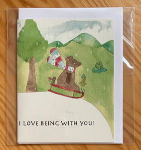 "I love being with you" greeting card