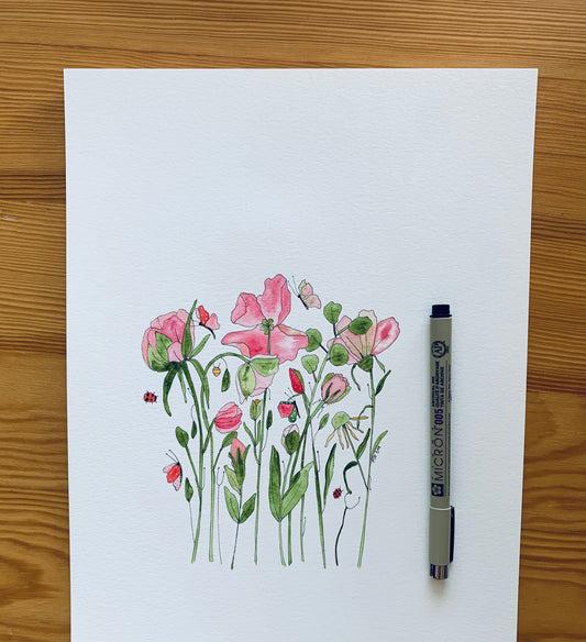 “Stillness” Original watercolour botanical
