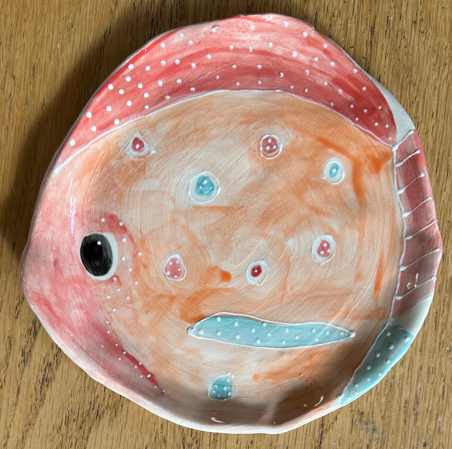 Orange & red fish ring plate