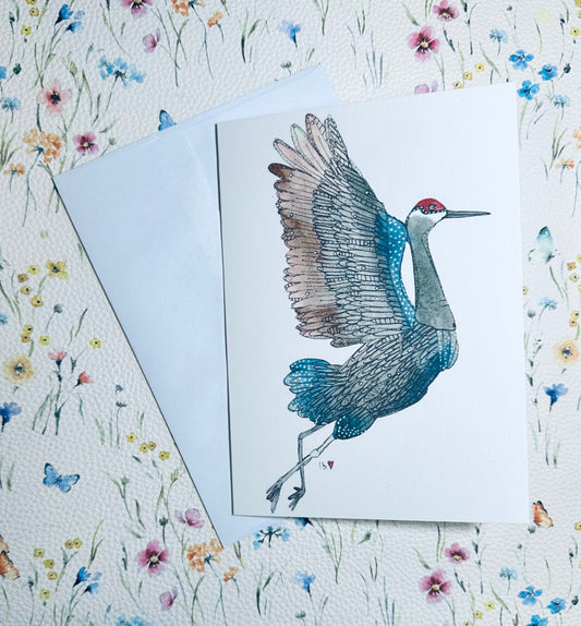 Sandhill Crane 5”x7” greeting card
