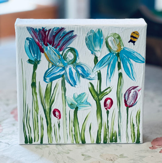 “Blue Wildflowers” Acrylic on Canvas