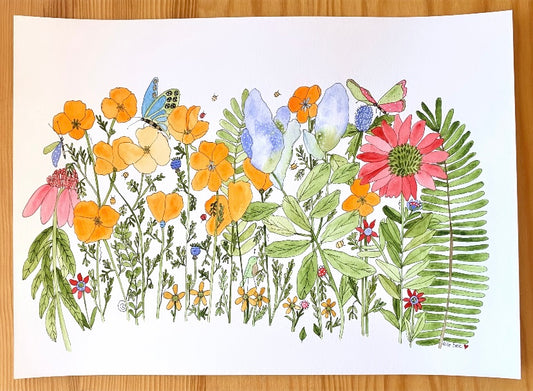 "Afternoon in the Botanical Garden" original watercolour