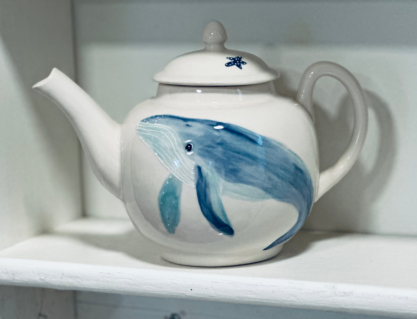 Blue whale teapot