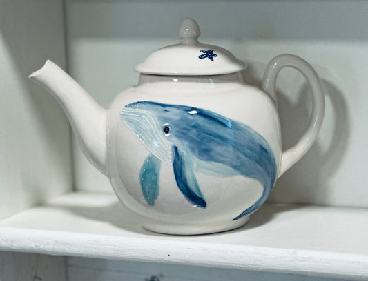 Blue whale teapot