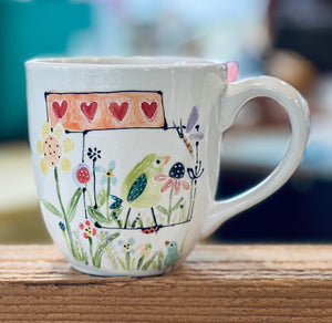 Bird & Butterfly large coffee/tea mug