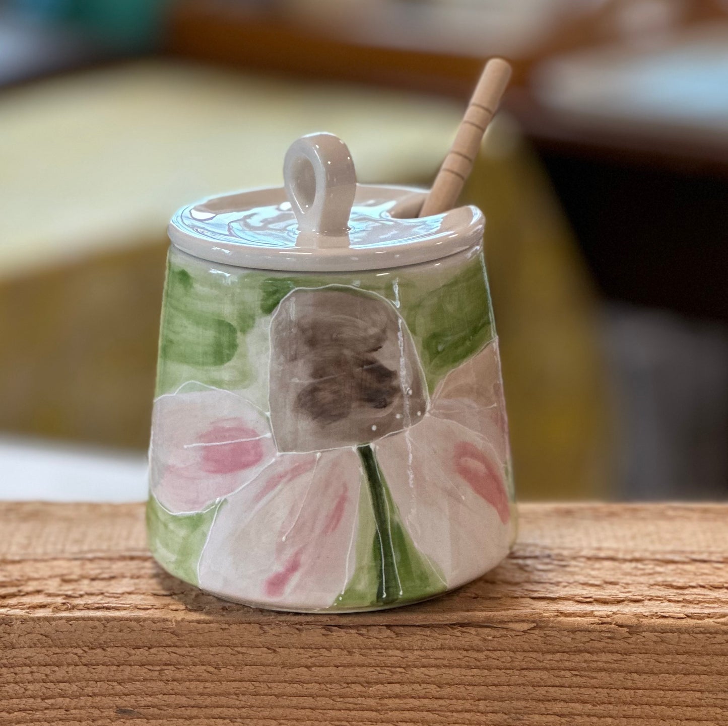 Pink Coneflower honey pot