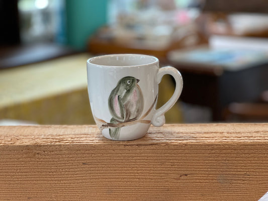 Green bird mug