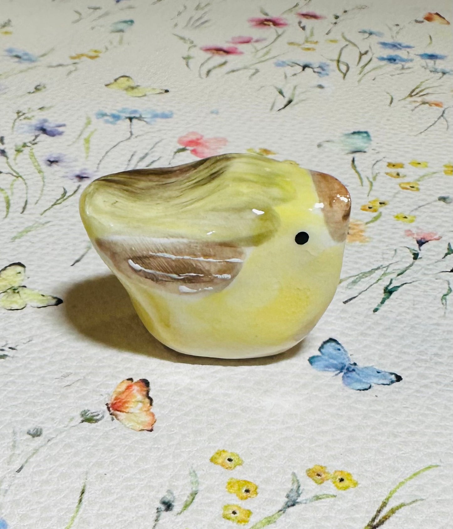 Hand built Yellow Warbler bird