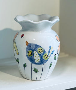 Bluebird in the Wildflowers vase