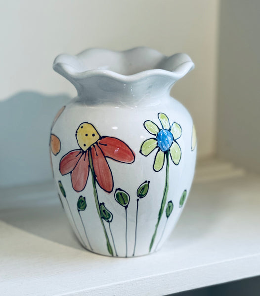 Bluebird in the Wildflowers vase