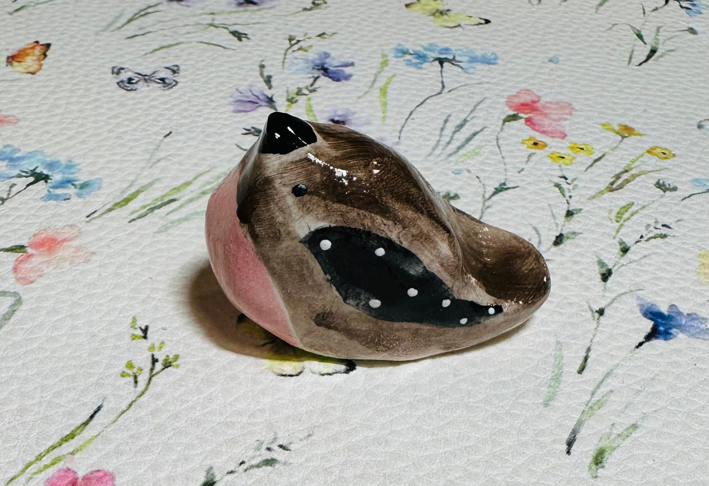 Hand built Robin pink breast bird