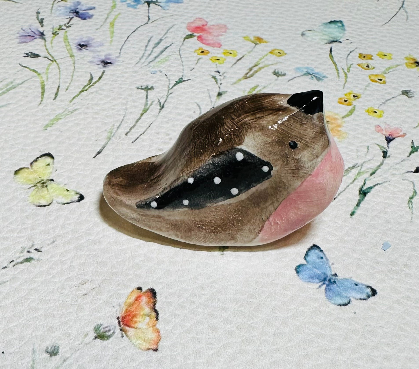 Hand built Robin pink breast bird