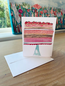 Greeting card "Strawberry Layer Cake"