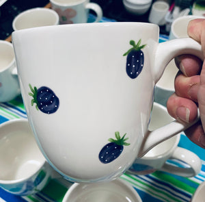 “Blackberries” large coffee / tea mug