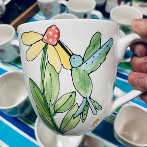 “Hummingbird” large coffee / tea mug