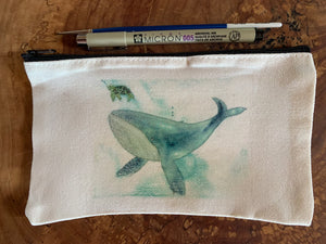 “Whale & Turtle” pencil / paint brush / make up case
