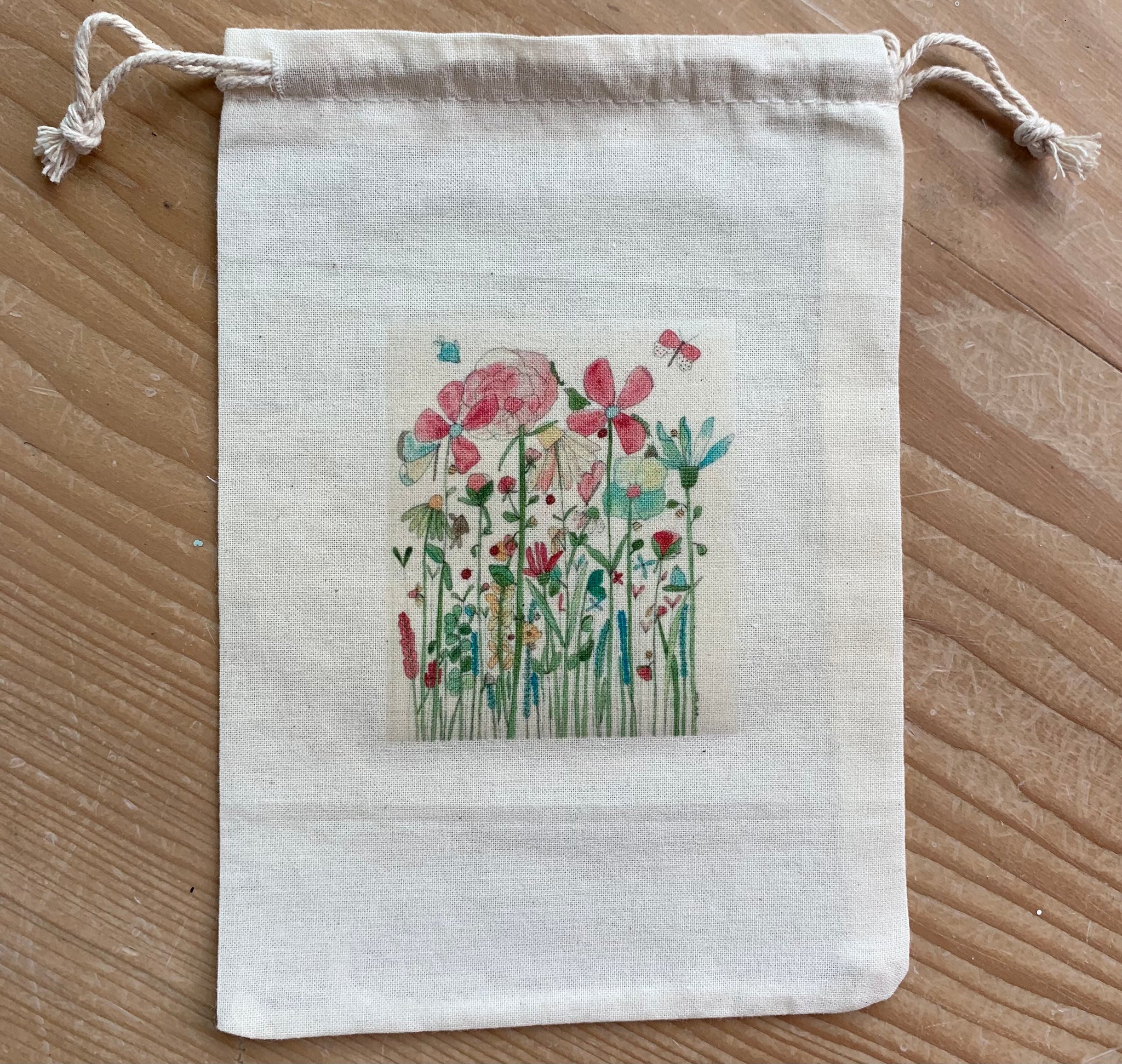 June Wildflowers - drawstring bag