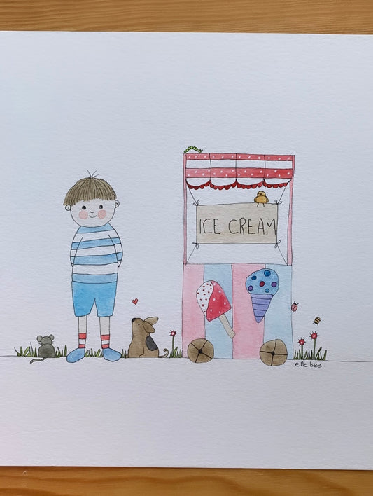 “Ice Cream please” original watercolour
