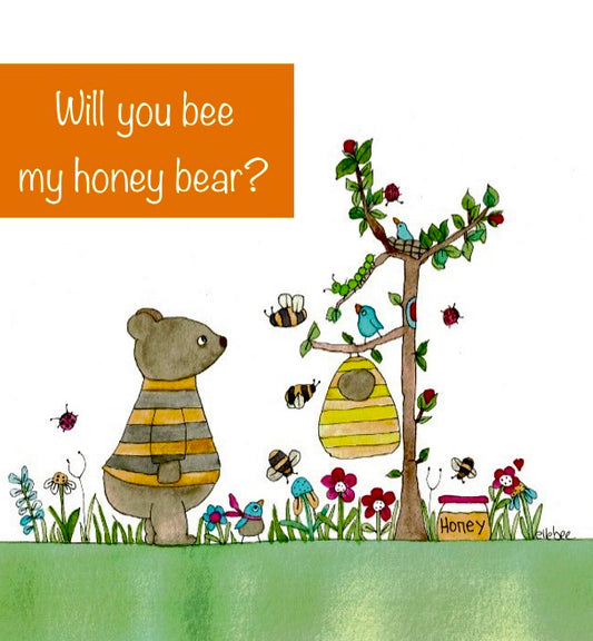 Will you bee my honey bear? greeting card