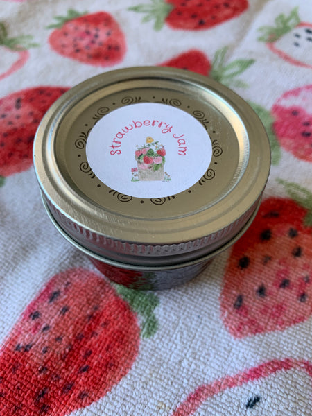Strawberry Jam round labels set of 12