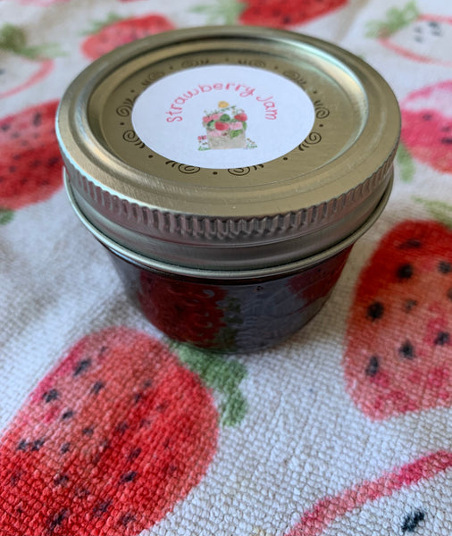 Strawberry Jam round labels set of 12