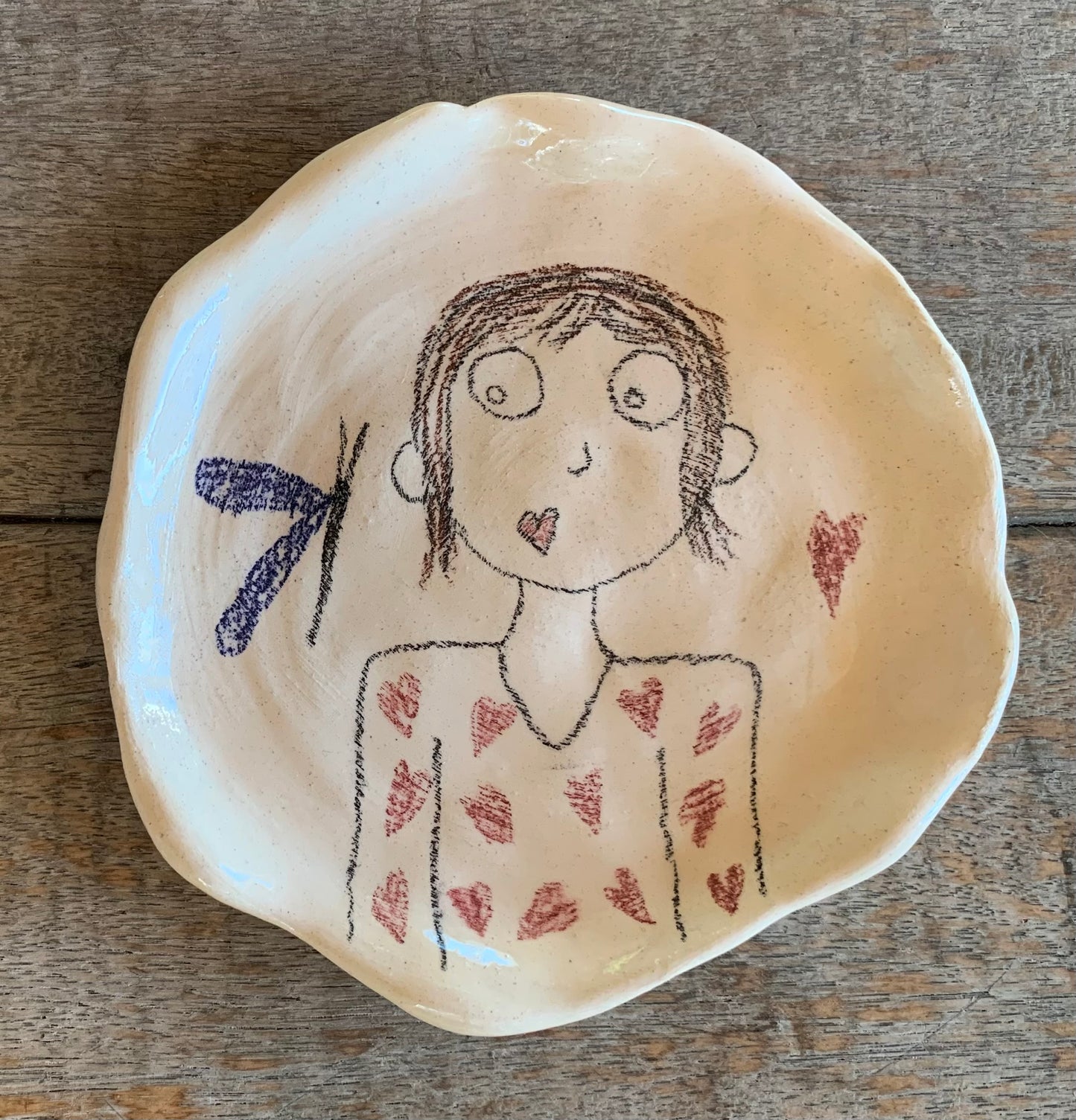 Girl & Dragonfly ring plate