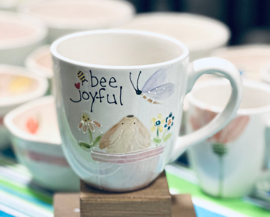 Bee joyful Large tea or coffee mug