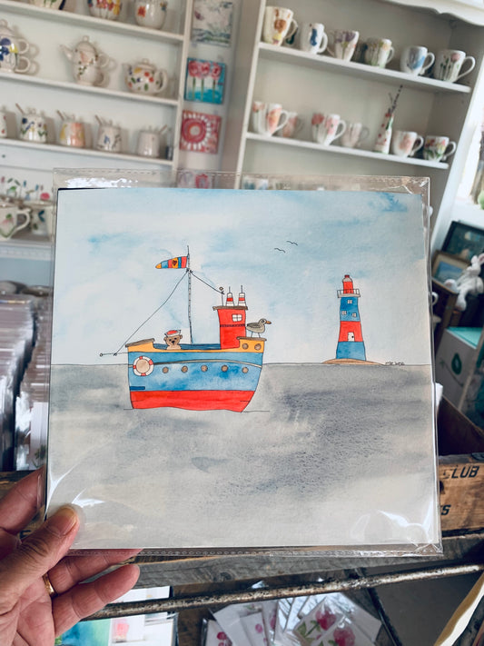 “You sailed right into my heart” original watercolour
