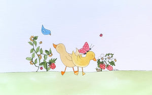 Original watercolour “2 Ducks in the Garden"