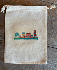 Lighthouse Village - drawstring bag