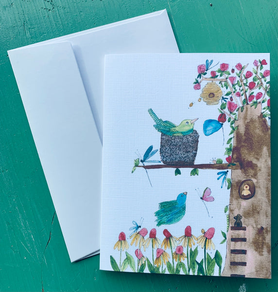 "Bird in a Nest" greeting card