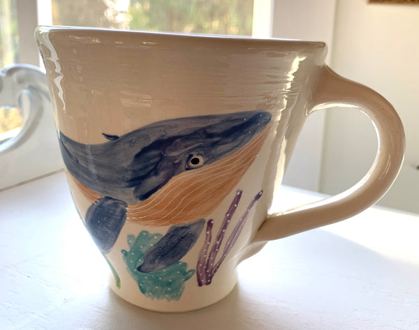 Whale in the Coral large coffee / tea mug