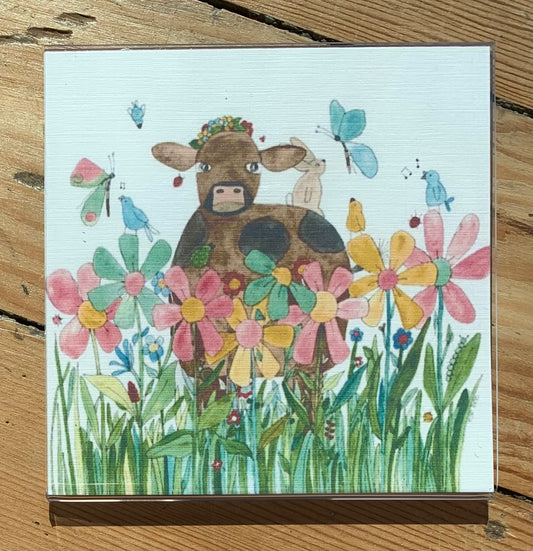 “Daisy’s Daisy Crown” fridge magnet 4" x 4" watercolour prints