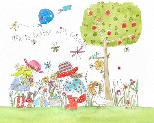 Life is better with friends greeting card