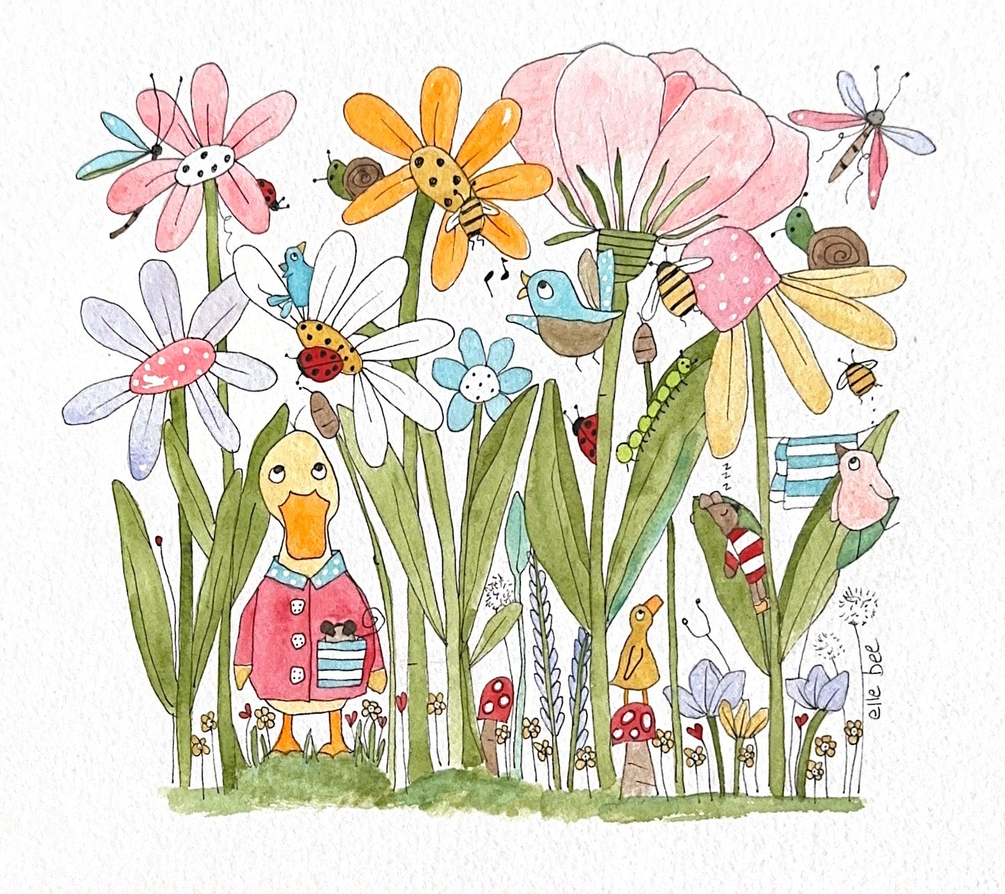 Little mouse can fall asleep anywhere! greeting card