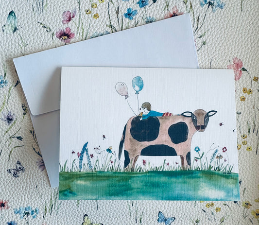 Billy & the balloons greeting card
