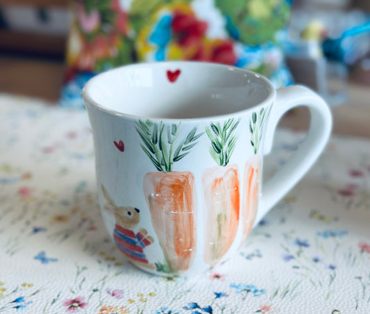 I love bunnies & carrots large coffee / tea mug