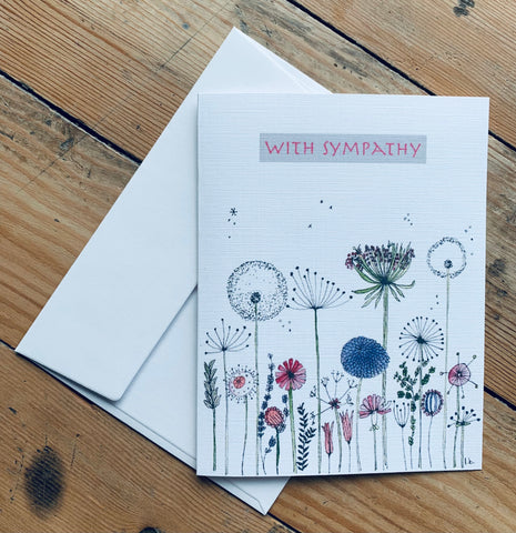 "With Sympathy - Wildflowers" greeting card