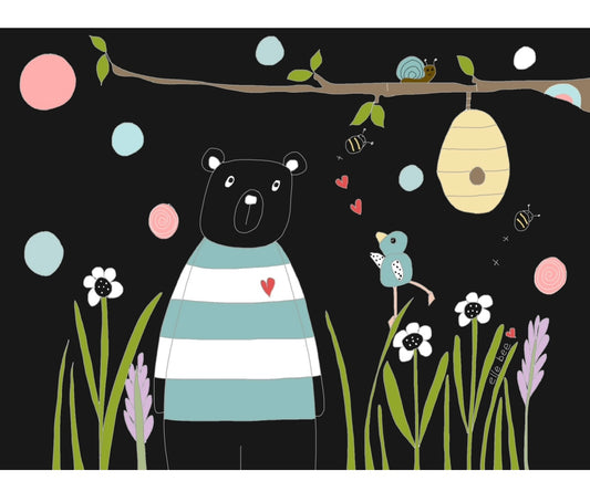 Chalkboard Bear greeting card