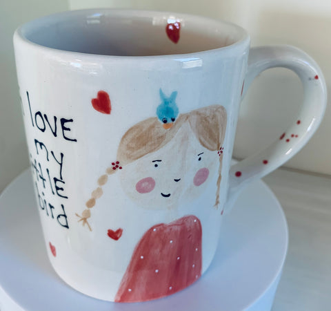"I love my little bird” mug