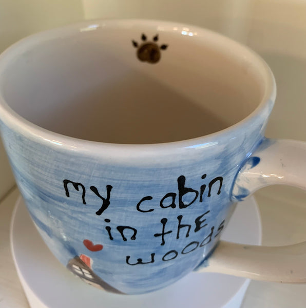 "My cabin in the woods” large coffee / tea mug