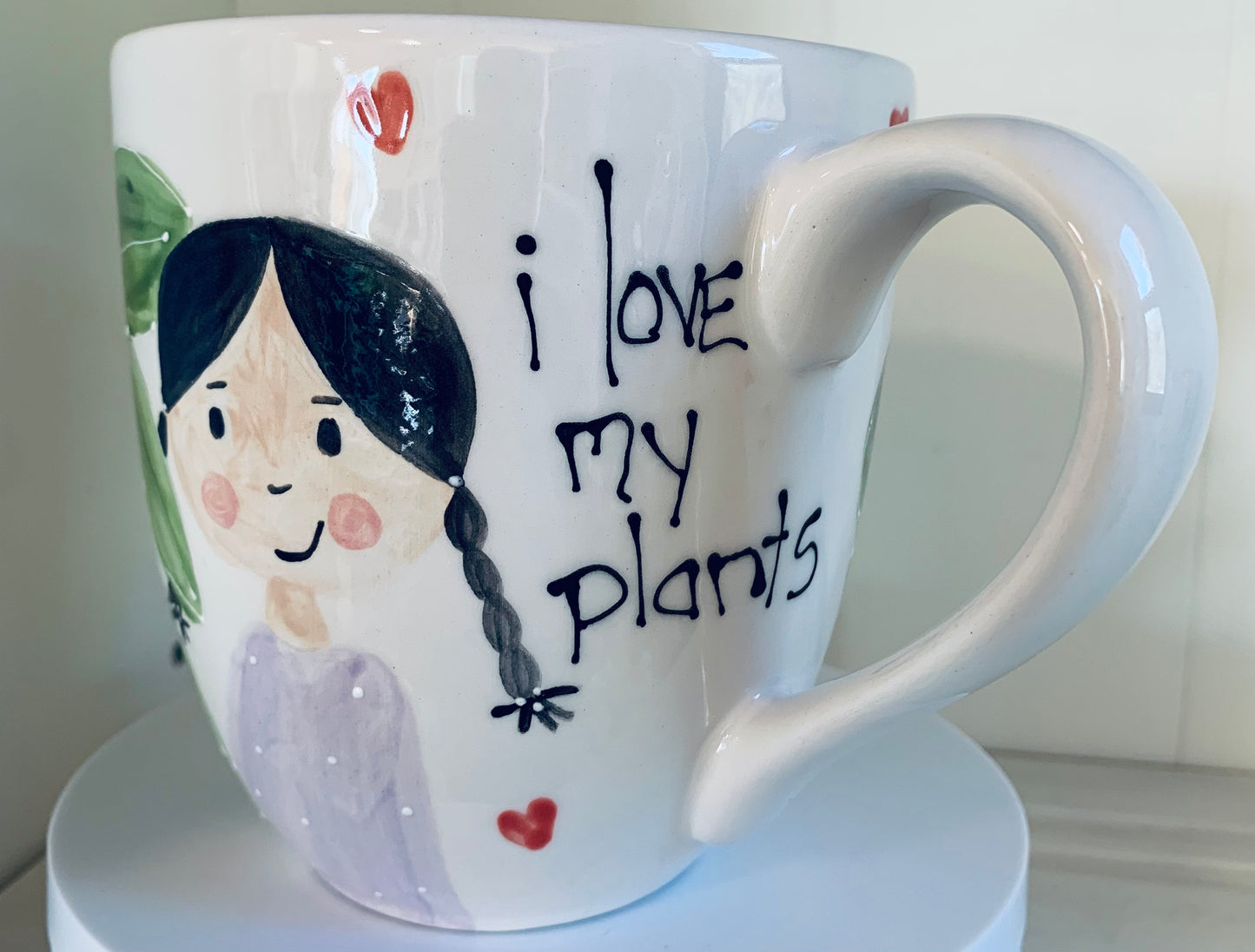 "I love my plants” large coffee / tea mug