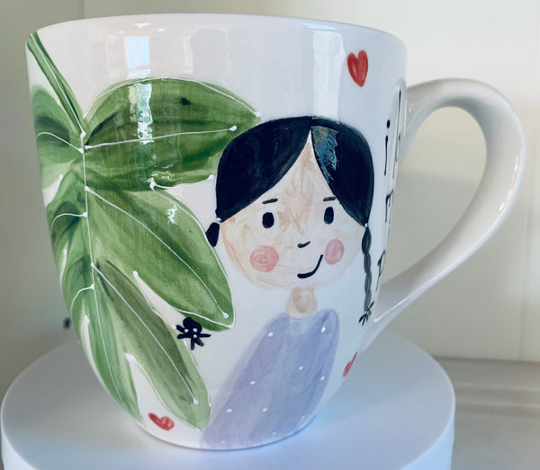 "I love my plants” large coffee / tea mug